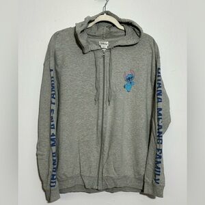 Disney Women’s 3XL (21) Gray Lilo & Stitch Ohana Means Family Graphic Hoodie